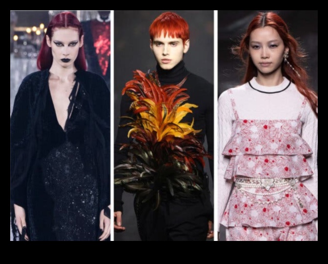 No jauna definēts skrejceļš: sarkanas un kastaņbrūnas frizūras augstās modes paziņojumiem